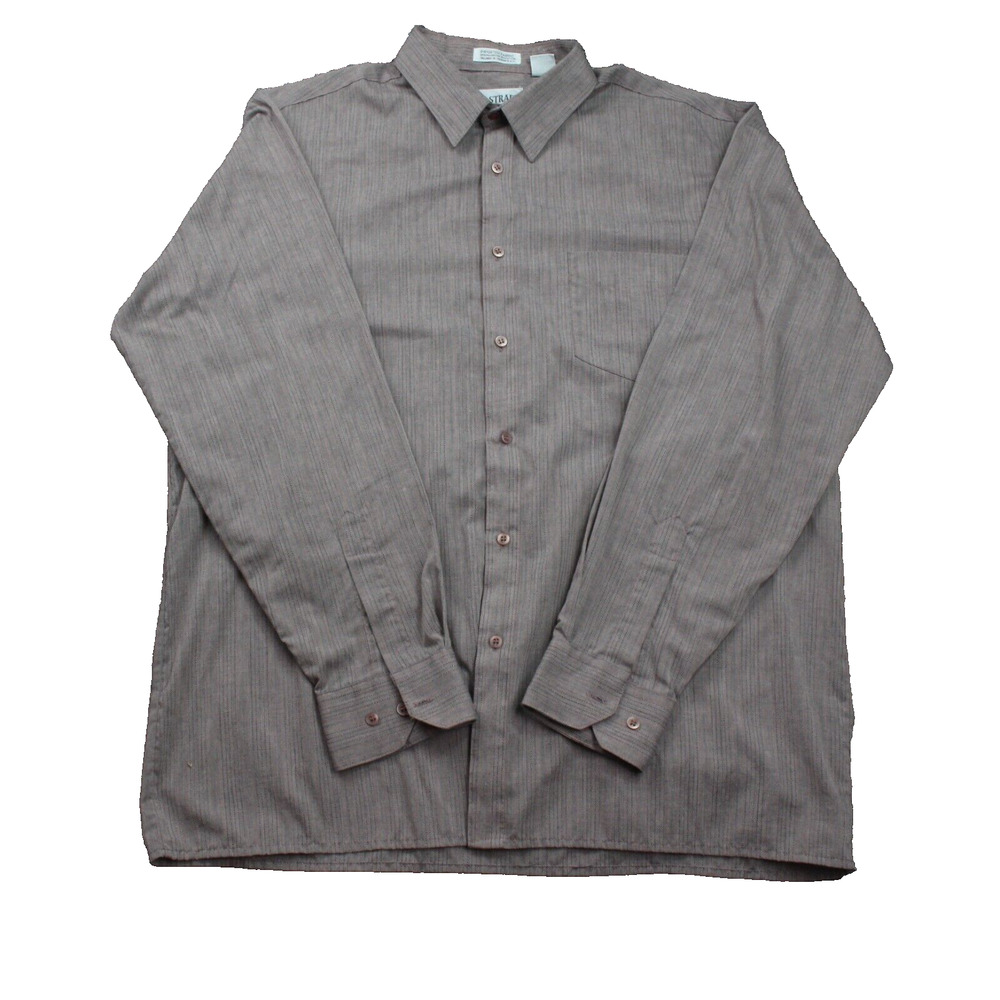 Vintage La Strada Mens Dress Shirt Purple Large 16-16 1/2
